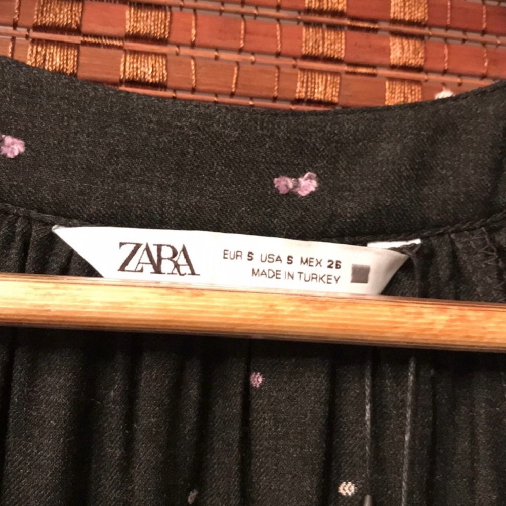 NWT ZARA Dotted Black Long Sleeve Mesh Mini Dress - Small - Picture 8 of 13